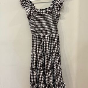 Crown & Ivy Black and White Checkered Dress